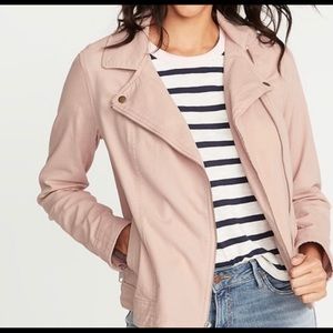 Light pink twill Moto jacket-tall size